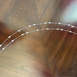 kate spade Silver-Tone Station Necklace with White Accents